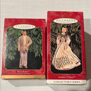 KEEPSAKE Hallmark ornaments- Gone with the wind, Rhett Butler and Scarlet O’Hara